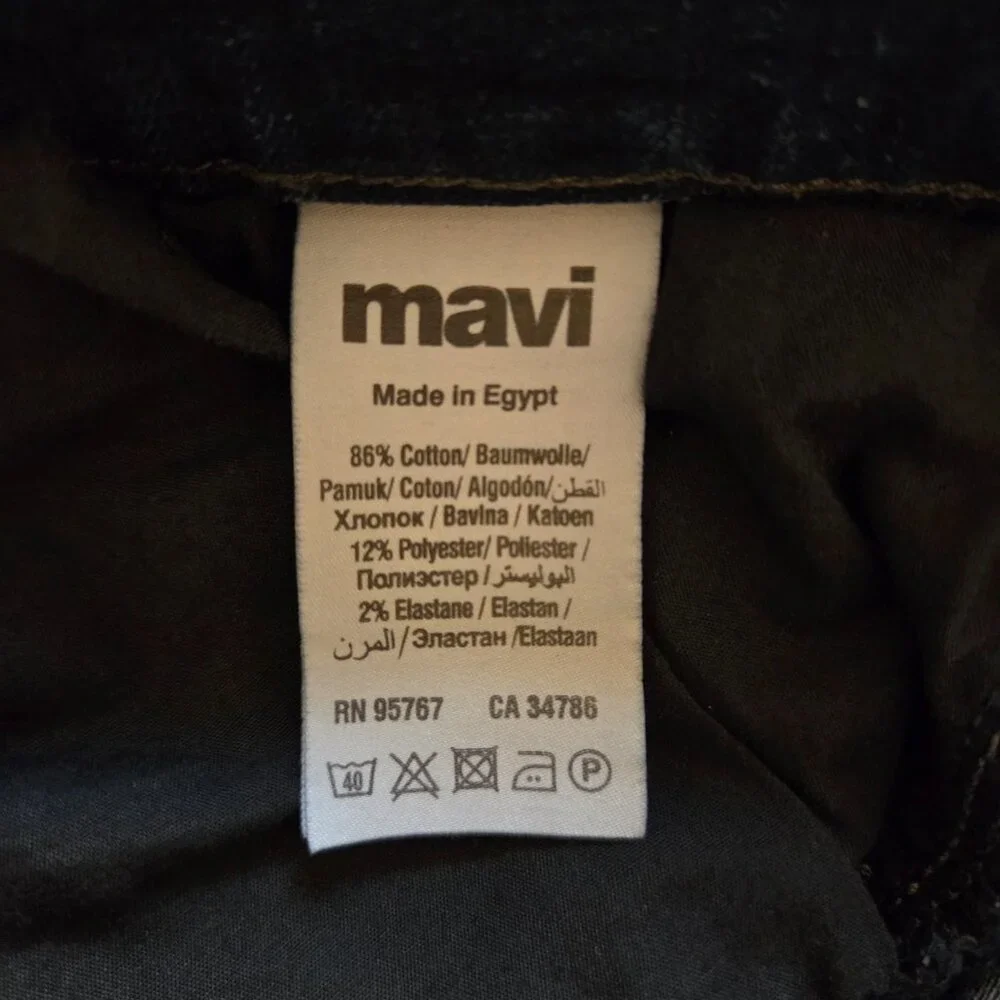 Mavi Zach Straight Leg Denim Jeans Mens 33x30 Dark Blue Wash Stretch Egypt Made - Picture 9 of 11